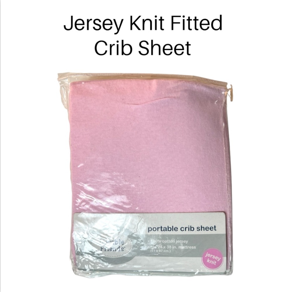NIP Luvable Friends 100% Cotton Jersey Knit Solid Pink Fitted Crib Sheet